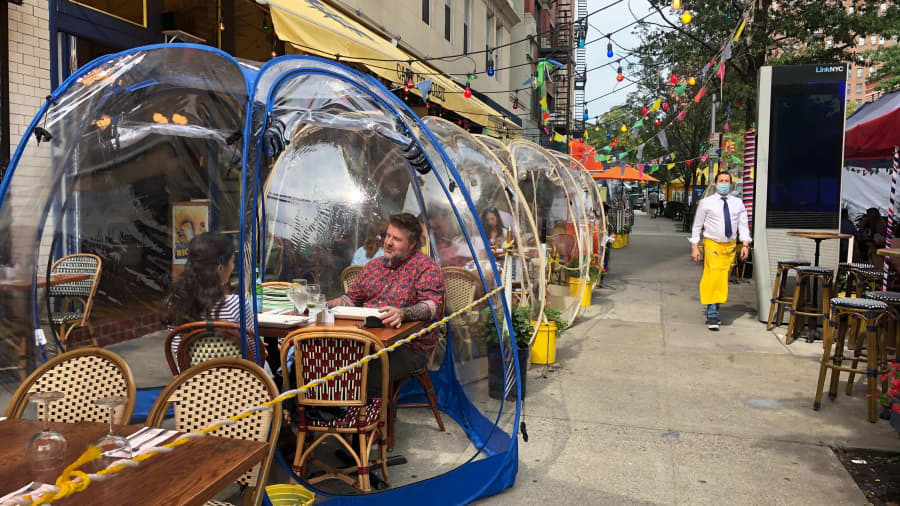 Economic Forecast 2021: Restaurants get creative with outdoor dining bubbles, cnbc.com